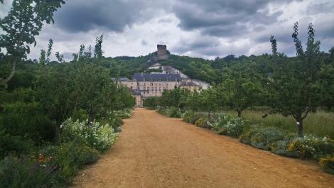 Le château de la Roche-Guyon vu depuis son potager-fruitier